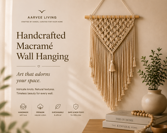 Handcrafted Macramé Wall Hanging | Premium Cotton Boho Home Decor | Aarvee Living