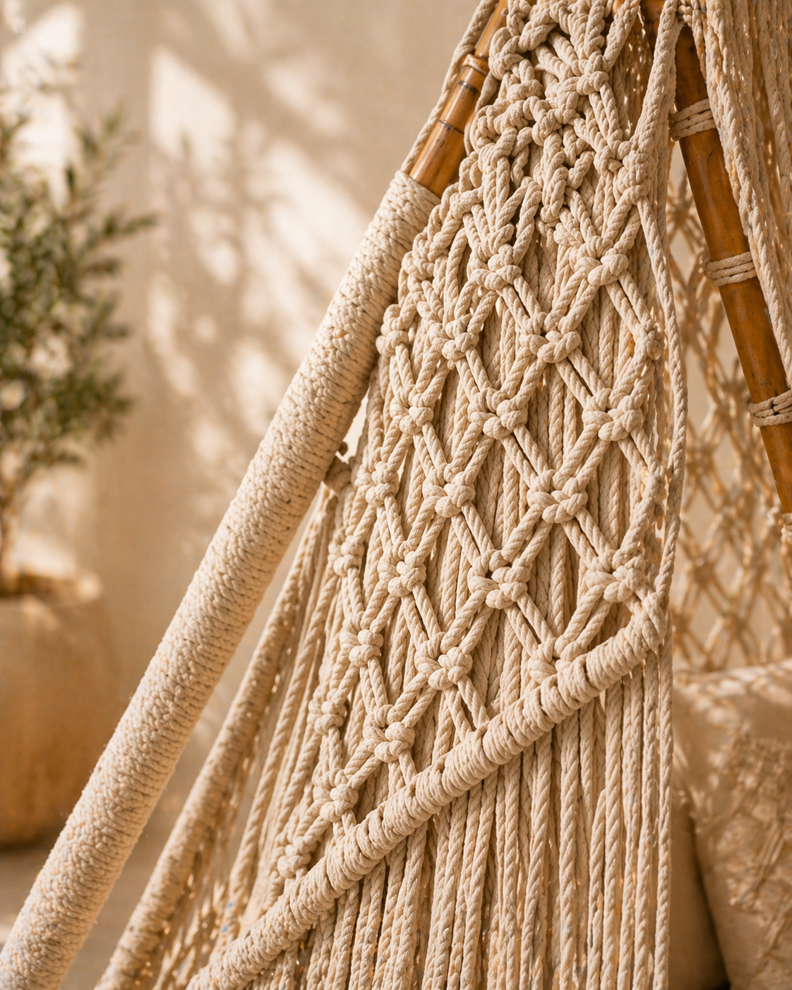 Handmade Macrame Swing Chair | Boho Hanging Seat for Indoor & Balcony | Aarvee Living